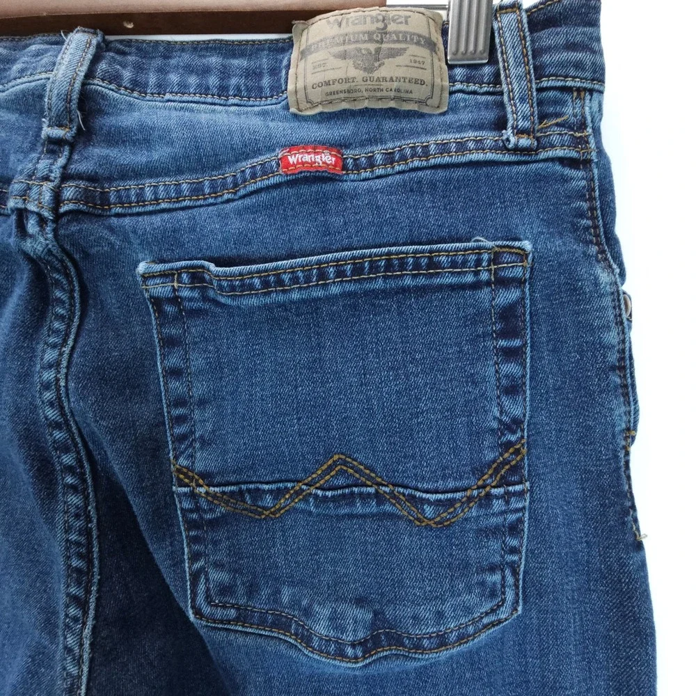 Wrangler Slim Straight Jeans Mens 32x30‎ Blue Streetwear Skate Denim Pants